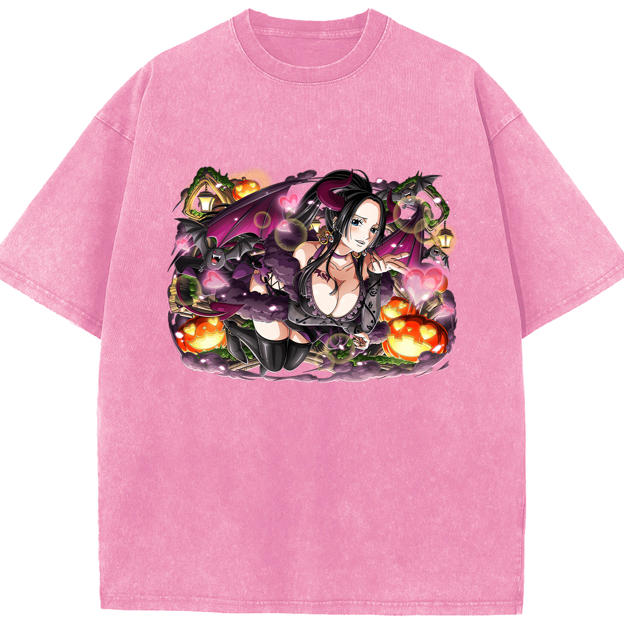 ワンピース ボア・ハンコック ONE PIECE Boa·Hancock 綿100% ヴィンテージ風 半袖Tシャツ（フロントプリント）